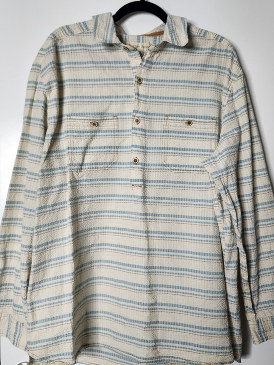 The Territory Ahead Other - Territory Ahead Seersucker Pullover Shirt Mens XL Long Sleeve Outdoor Beach Surf